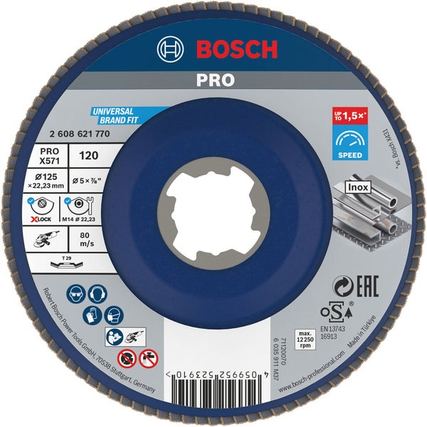 Bosch Pro X571 Fächerscheibe, Durchmesser 125 Millimeter, Körnung 120