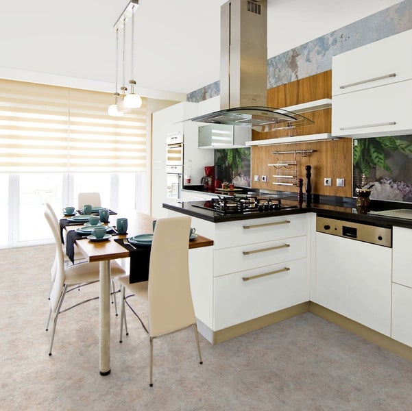 PVC Bodenbelag Meterware Betonoptik grau beige CV Boden Steinoptik 200 cm breit (Meterware)