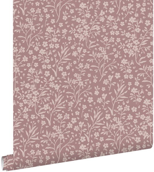 ESTAhome Tapete Blumen Altrosa - 53 cm x 10.05 m - 131133