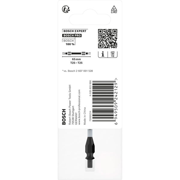 Bosch PRO Impact Schrauberbit mit Doppelklingen und Pick and Click-Einsätzen T25 65 mm - 2608522541