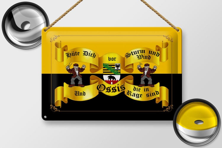 Blechschild Spruch 30x20cm hüte dich vor Sturm Wind Ossis