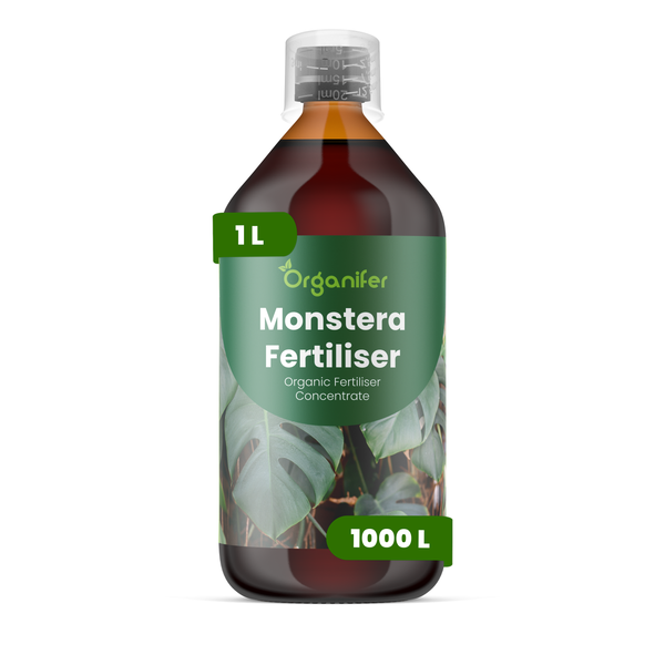 Organifer Monstera Dünger, organisches Düngerkonzentrat, 1 Liter Flasche für 1000 Liter Düngelösung.