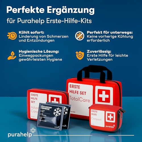 Kühlpads zum Knicken (10 Stück) - 12 x 15 cm - Sofort Kältekompresse für Erste Hilfe - Einweg Kühlpack für Verletzungen und Schwellungen - Praktische Einmal Kühlpacks für Sport, Outdoor und Notfälle