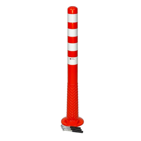 UvV Absperrpfosten Ecoline flexibel 75 oder 100cm orange mit Reflexstreifen inkl. Befestigungsmaterial / 1 / 100cm