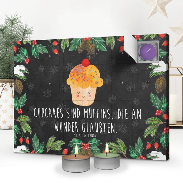 Mr. & Mrs. Panda Duftkerzen Adventskalender Cupcake - Schwarz