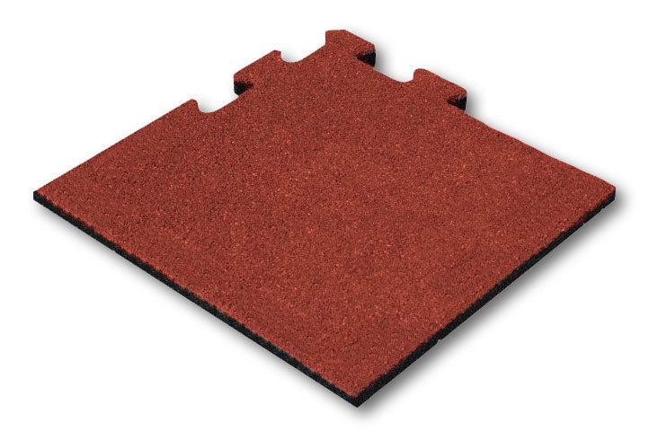 Gummifliese Rot 25mm - 50x50 cm - Puzzle System Eckstück