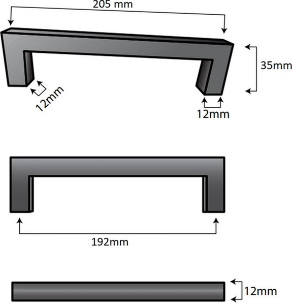 Möbelgriff Stangengriff Dallas lochabstand  192 mm Edelstahl Weiß 10 Stück