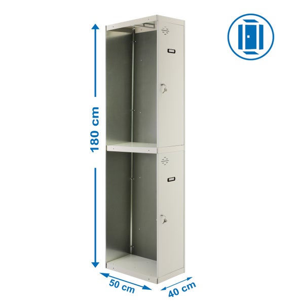 Metall Garderobenschrank, 180 cm hoch, 50 cm breit und 40 cm tief
