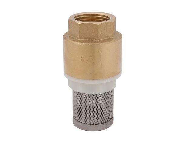 Saugkorb mit Rückschlagventil aus Messing und Edelstahl-Saugkorb, Größe 3/4 Zoll.