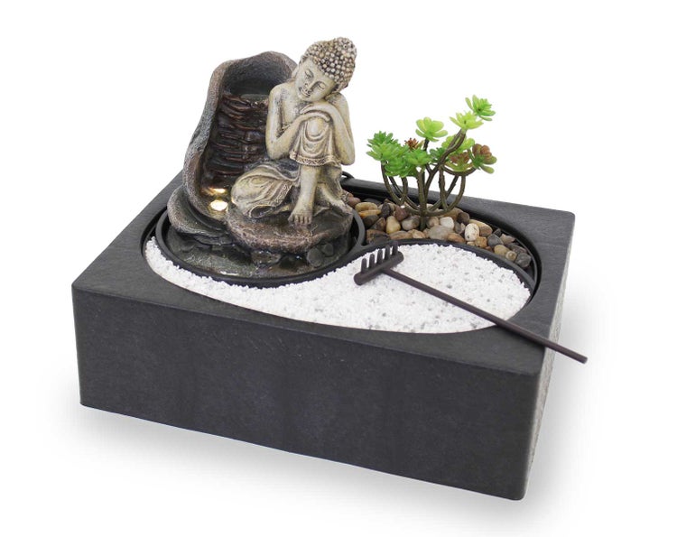 Zimmerbrunnen Tischbrunnen Zen Garten ZenGarden Buddha Led 10992