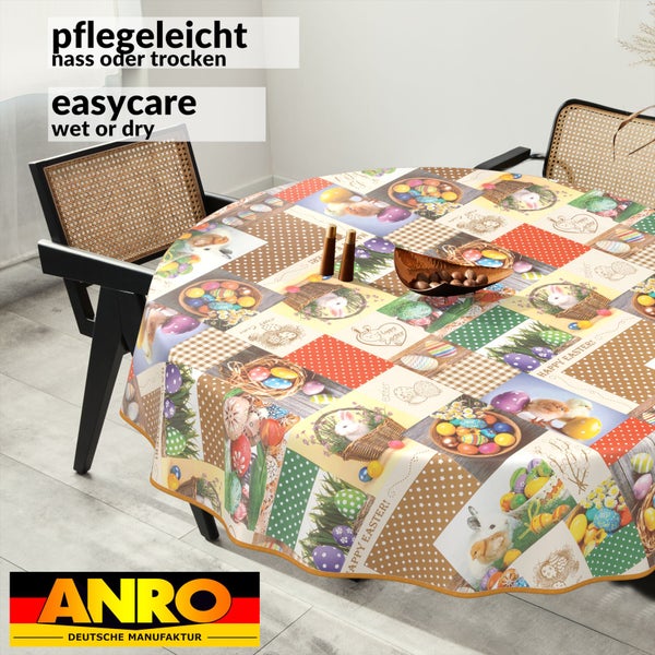 Runder Tisch mit Ostermotiv-Tischdecke