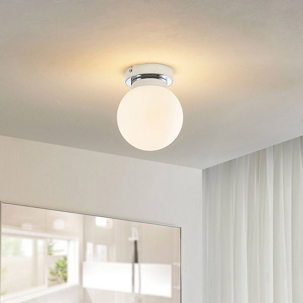 Lindby Deckenlampe Tavino (spritzwassergeschützt (Modern) in Chrom aus Metall (1 flammig, E14) - Bad Deckenleuchte Lampe Wohnzimmerleuchte