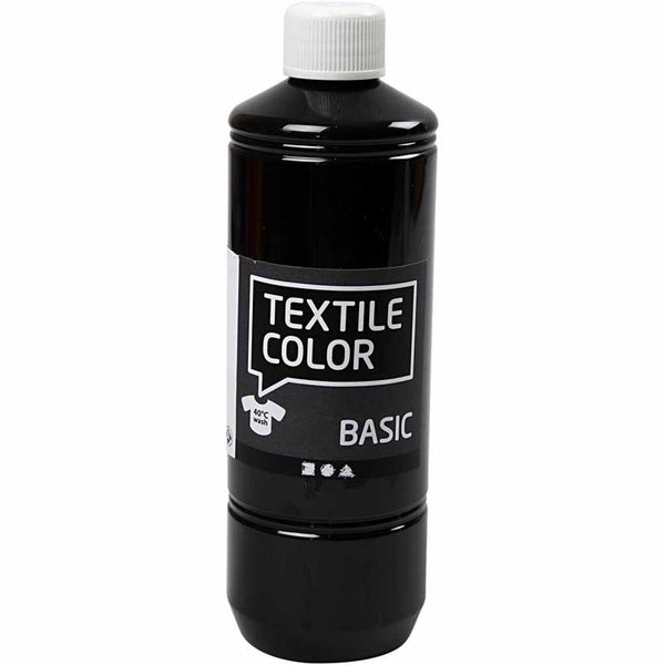 Creativ Company  Textilfarbe, Schwarz, 500 ml, 1 Flasche