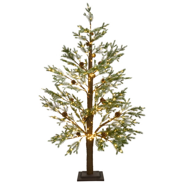 Dekorativer Tannenbaum mit Beleuchtung und Dekoration für den Innenbereich