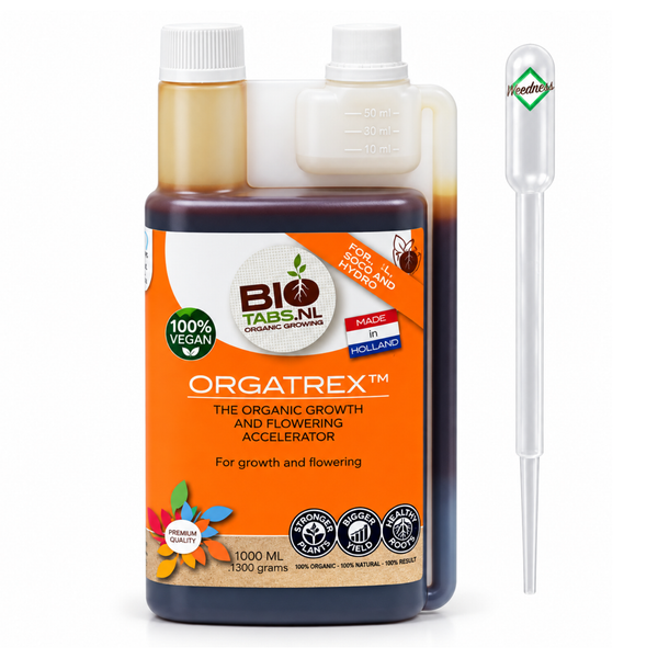 BioTabs Orgatrex organischer Wachstums- und Blühbeschleuniger, 1000 Milliliter Flasche mit Pipette für ökologischen Pflanzenanbau.