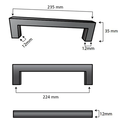 Möbelgriff Stangengriff Dallas Lochabstand 224 mm Schwarz