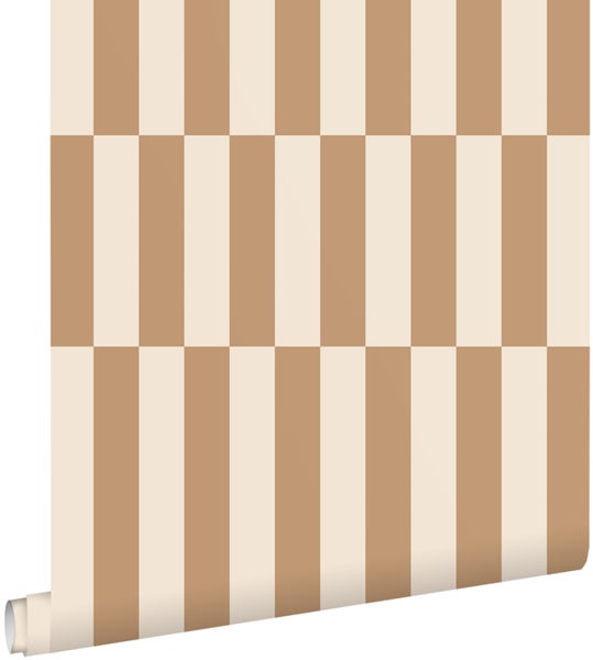 ESTAhome Tapete Streifen Beige und Braun - 53 cm x 10.05 m - 131214