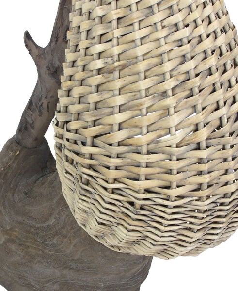 FRANK FLECHTWAREN | Stehlampe Embraced, WEIDE, HOLZ, 44 x 28 x 98 cm, Zuleitung 100 cm inkl. An-/Aus-Schalter, geeignet für Leuchtmittel der Energieklass