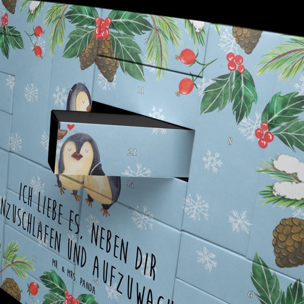 Mr. & Mrs. Panda Befüllbarer Adventskalender Pinguine Einschlafen - Blau Pastell