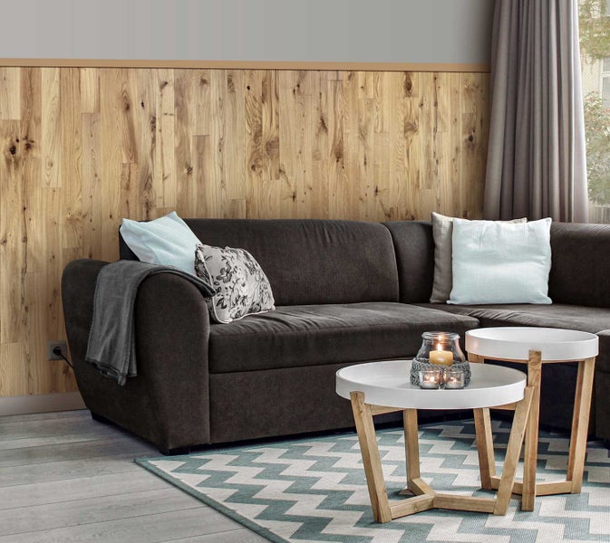 wodewa Holz-Wandverkleidung, rustikale EICHE, gebürstet unbehandelt, zum Verkleben - Moderne Wanddekoration für Wohnzimmer, Küche, Bad, Schlafzimmer und Flur