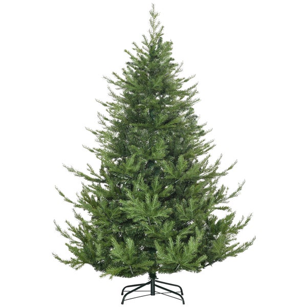 HOMCOM Weihnachtsbaum, 136L x 136B x 180H cm, PE, Grün