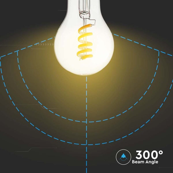 V-TAC VT-2164-N - LED-Lampen - GLS E27 - IP20 - Klar - 4 Watt - 300 Lumen - 3000K - 2 Jahre