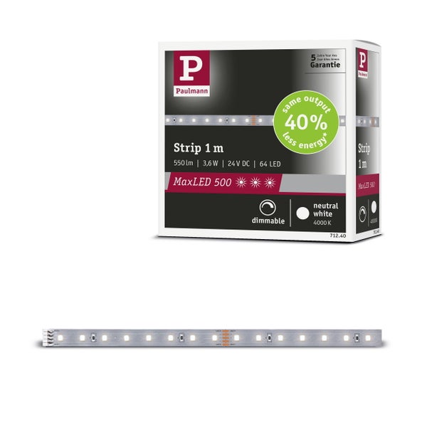 Paulmann MaxLED 500 LED Streifen, 1 Meter, dimmbar, neutralweiß, Verpackung