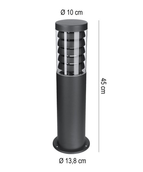 Pollerleuchte Gartenleuchte Wegeleuchte Tulcan 45 cm dark grey E27 10945