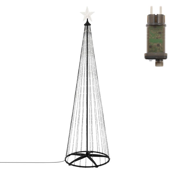 Dekorativer LED-Lichterbaum mit Sternspitze und Netzteil