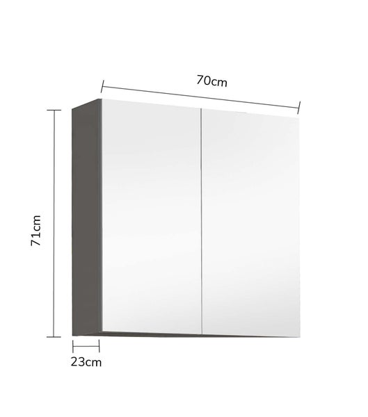 mokebo Bad Spiegelschrank 'Die Badenixe', Bad-Hängeschrank mit Spiegel in Anthrazit in 71x70x23 (HxBxT in cm)