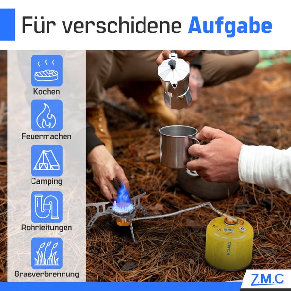 Z.M.C 3X Gaskartuschen 300g, Propan/Butan Gas 600ml, Gaskartusche EN417 Eurogewinde Anschluss, Schraubkartusche für Gaskocher, Gasbrenner, Unkrautbrenner, Universal Druckgasdose mit Schraubventil