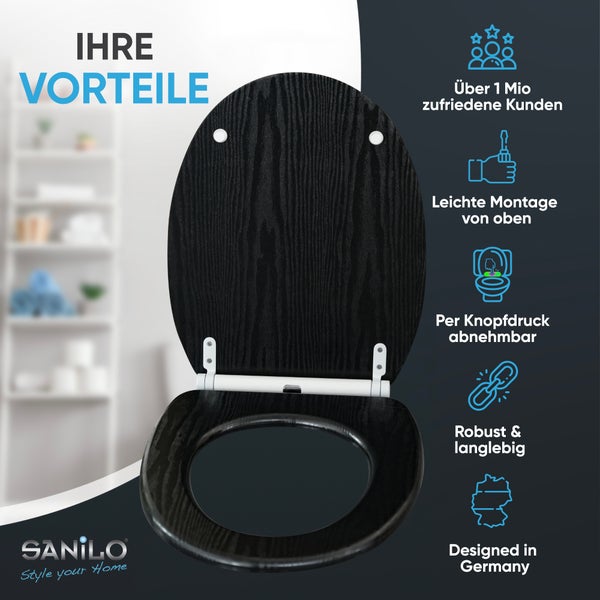 Sanilo WC-Sitz mit Absenkautomatik und Holzdekor