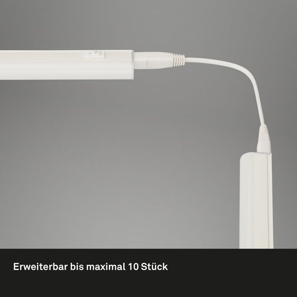 LED-Unterbauleuchte BRILONER LEUCHTEN TOOK, 10 W, 1100 lm, IP20, weiß, Kunststoff, 87,3 x 2,2 x 3 cm
