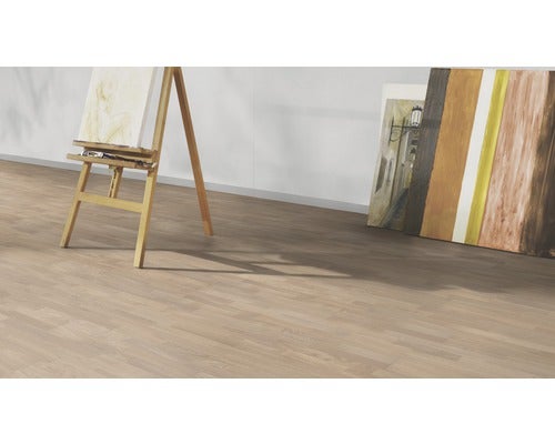 Parkett 13.0 Eiche Lichtbeige Schiffsboden 3-Stab Ausgeglichen mattlackiert