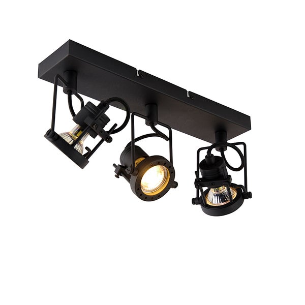 Schwarze Deckenleuchte mit drei Strahlern zur Innenbeleuchtung