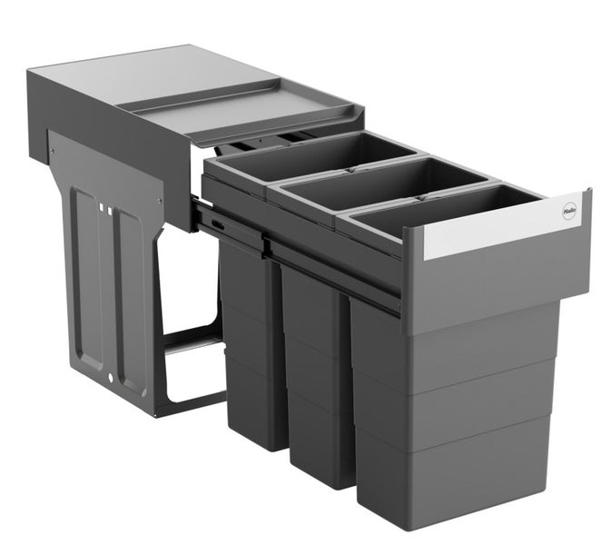 Abfalltrennsystem mit drei Behältern für die Küchenmontage