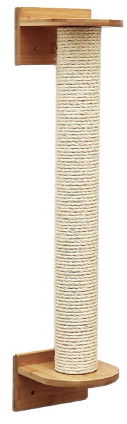 Wandkratzstamm aus Holz mit Sisal umwickelt zur Wandmontage für Katzen