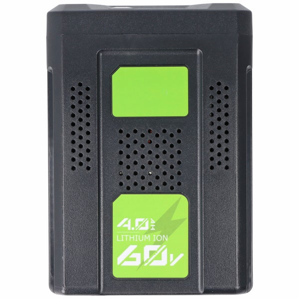 40 Volt Lithium-Ionen-Akku mit 4,0 Amperestunden und Lüftungsschlitzen.