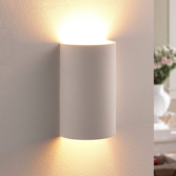 Lindby Wandleuchte, Wandlampe Innen Colja (Modern) in Weiß aus Gips/Ton (1 flammig G9) - Wandstrahler Wandbeleuchtung Schlafzimmer / Wohnzimmer Wohnzimmerleuchte