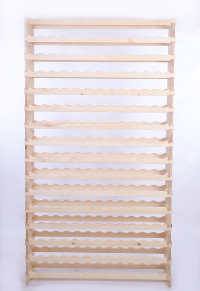 Weinregal VINOTECA FLEX PRO HxBxT 219x123x28cm 192 Flaschen auf 16 benen Massives Kiefernholz Natur unbehandelt