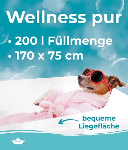 Calmwaters® Premium Badewanne Komplettset 170x75 cm Original, Made in EU, 3in1 Acryl-Badewanne mit Wannenträger & Ablaufgarnitur, Körperformbadewanne, Rechteckbadewanne 170 x 75, 200 l, Weiß, 99000088