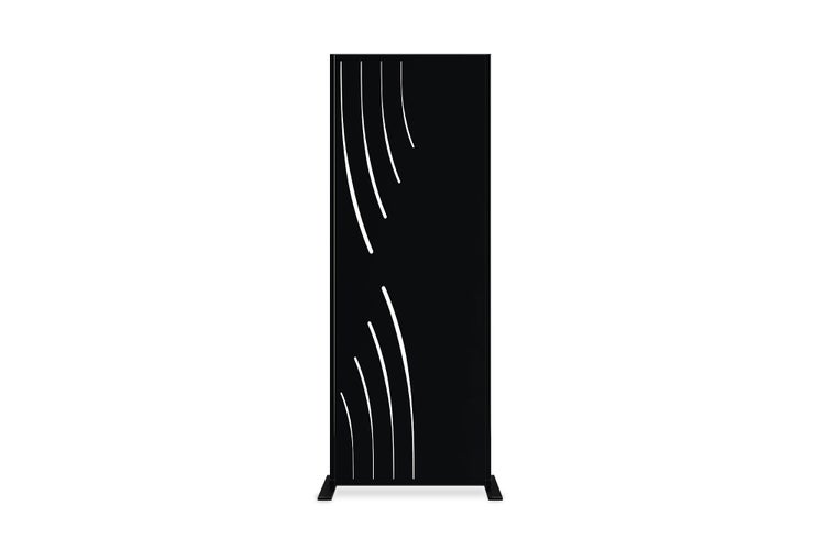 Schwarze VELETA-Dekorplatte, H. 160 cm, linke Seite mit Mustern