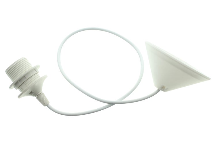 FRANK FLECHTWAREN | Lampen-Aufhängung White, KUNSTSTOFF , Ø11cm x 80 cm