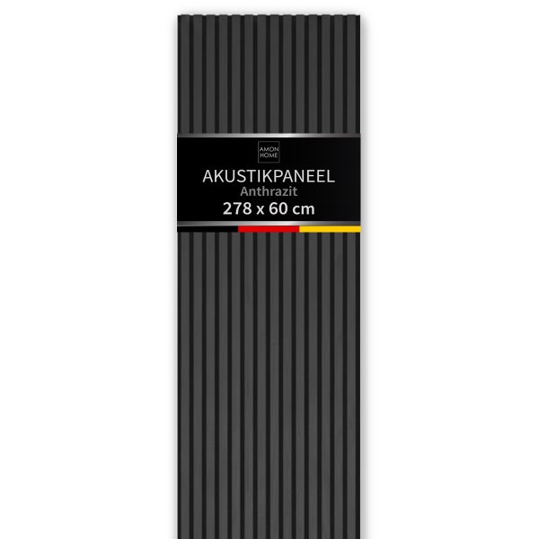 Akustikpaneel in Anthrazit, 278 x 60 cm