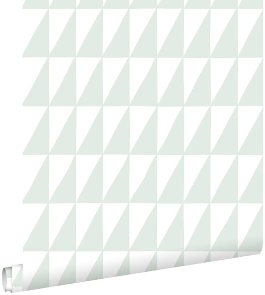 ESTAhome Tapete grafische Dreiecke Mintgrün - 0,53 x 10,05 m - 139075