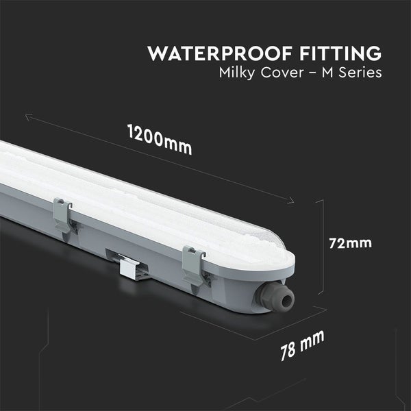 V-TAC VT-120036-N - LED-Lichtleisten - Serie Milky Cover - Samsung - IP65 - 36W - 4320 Lumen - 4000K