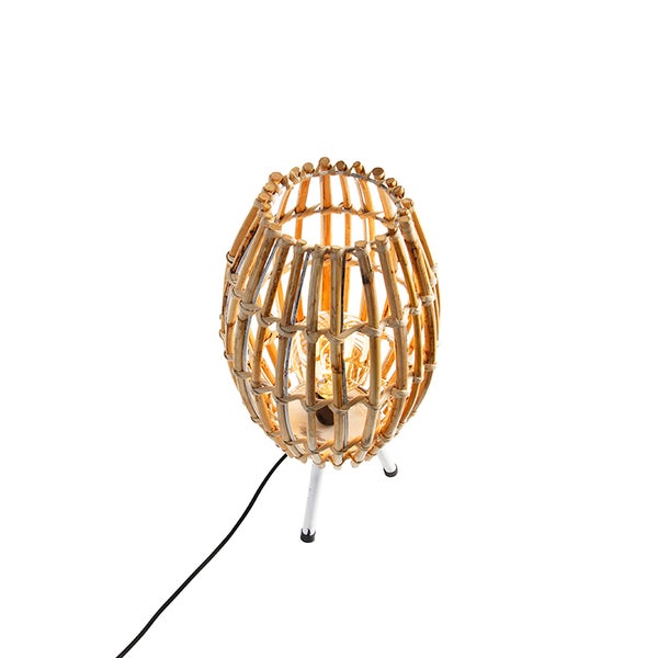 Tischleuchte aus Bambus mit Stativfuß