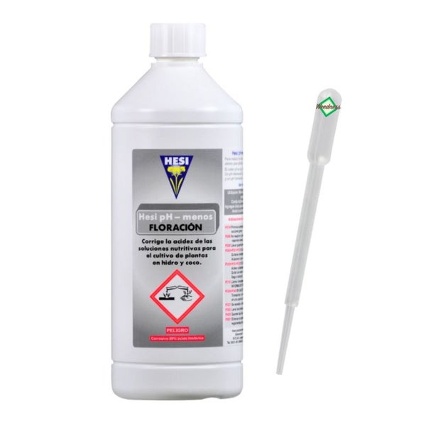 Hesi pH- Minus 1 Liter – Mineralischer pH-Senker für Kräftiges Wachstum & Hohe Erträge | Mit Pipette für Präzise Dosierung | Umweltfreundlich & Für Alle Pflanzenarten