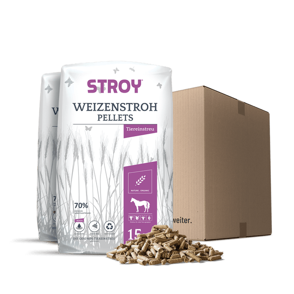 STROY Strohpellets Einstreu 15kg x 2 Sack 30kg