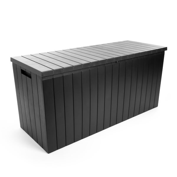 BigDean Gartenbox 270 L mit Rollen aus wetterfestem Kunststoff – Auflagenbox wasserdicht für outdoor geeignet – Kissenbox Made in Europe